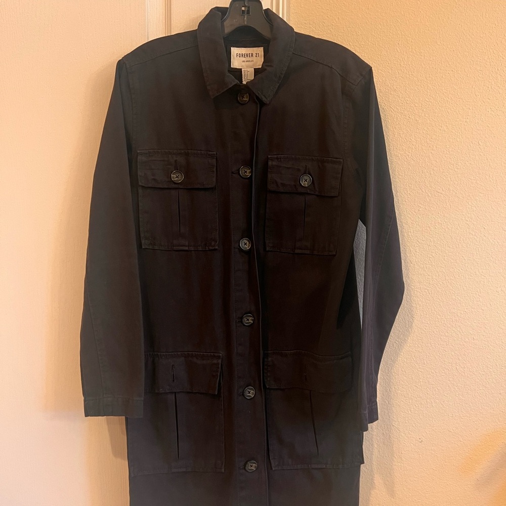 Forever 21 Dark Charcoal Utility Jacket